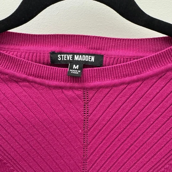 Steve Madden Fuchsia Ribbed Top - Picture 2 of 5